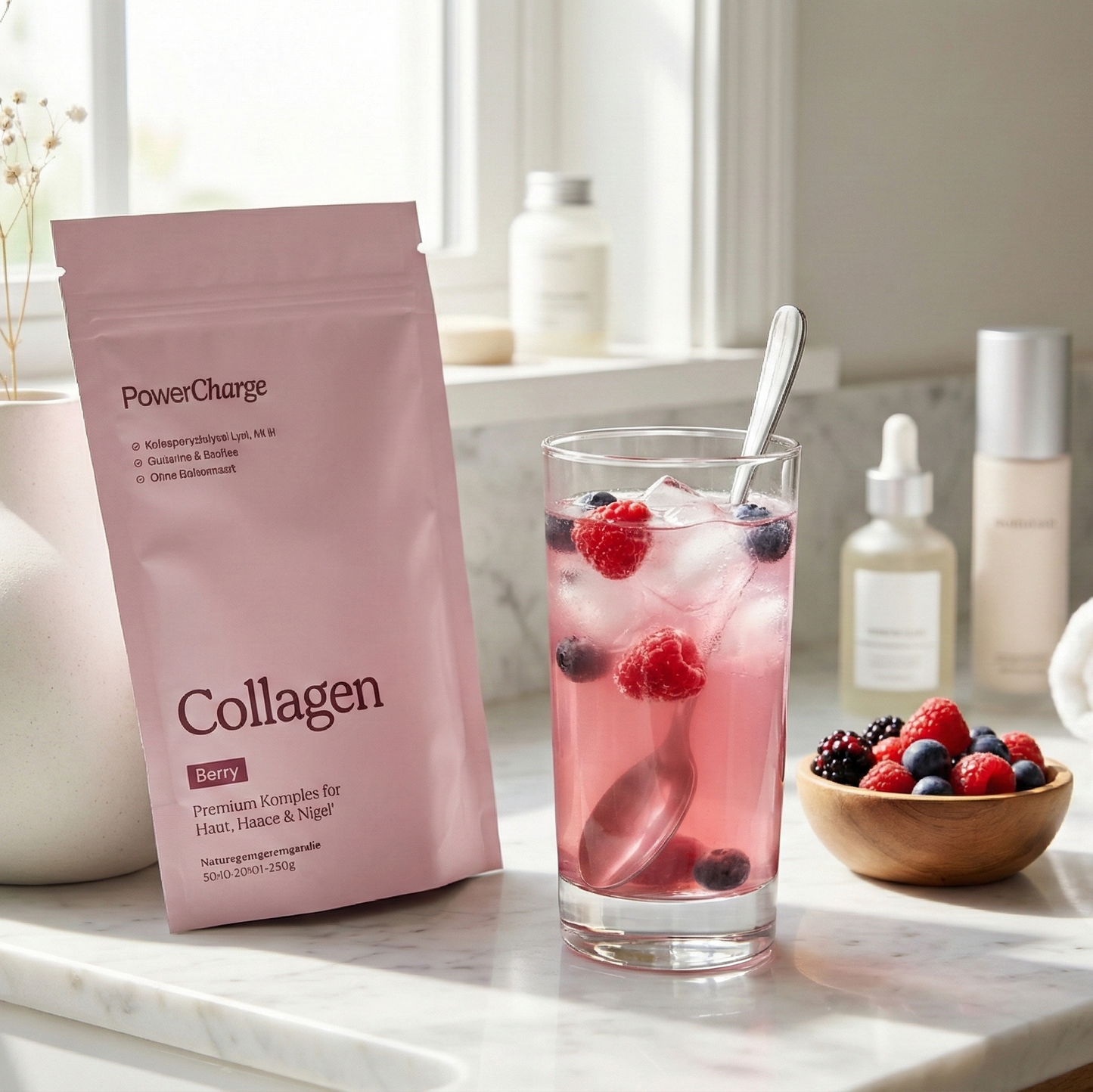 PowerCharge Nutrition – Collagen - Berry (Rind) | 250 g Doypack